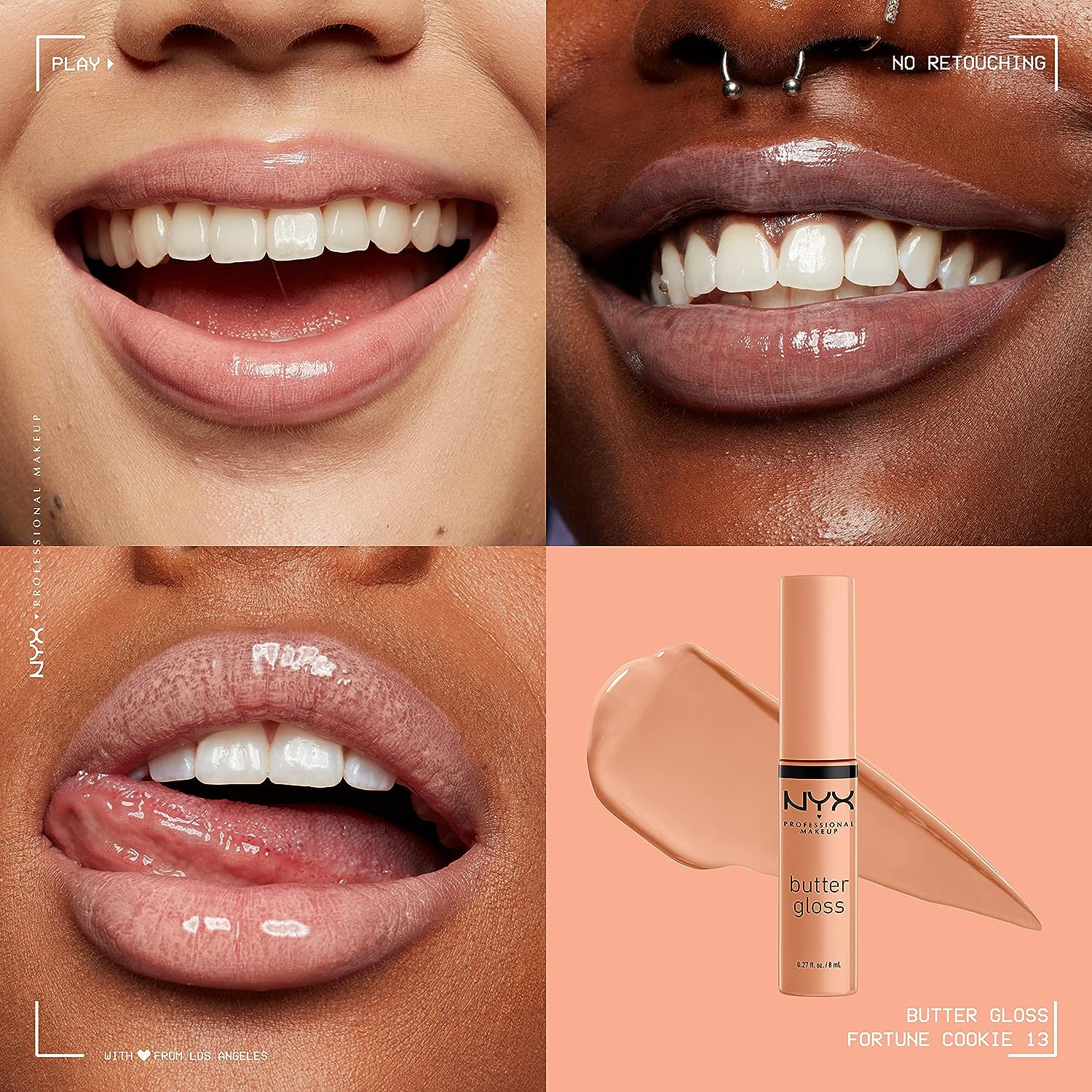 NYX PROFESSIONAL MAKEUP Butter Gloss， Non-Sticky Lip Gloss - Madeleine (Mid-Tone Nude) - Image 3